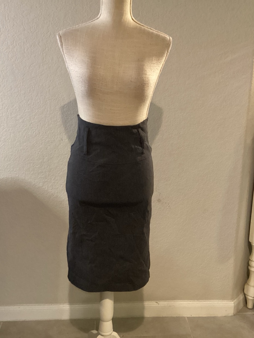 Icon Grey High-Waist Pencil Skirt
